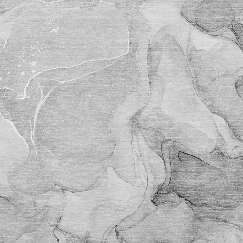 Gray And Ivory Abstract Washable Area Rug With UV Protection Photo 3