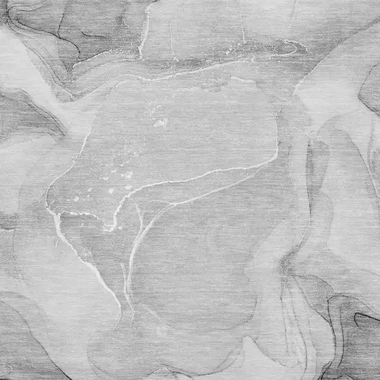 Gray And Ivory Abstract Washable Area Rug With UV Protection Photo 3