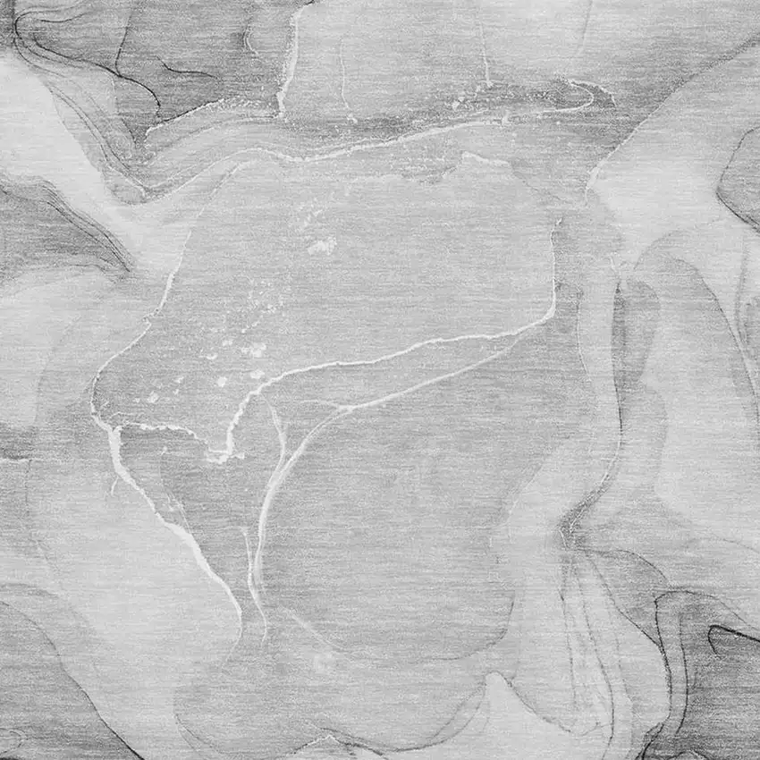 Gray And Ivory Abstract Washable Area Rug With UV Protection Photo 3