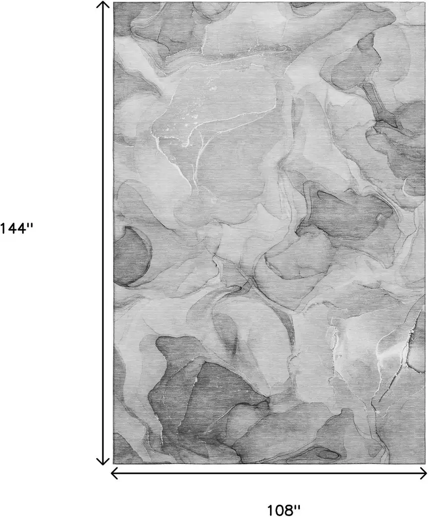 Gray And Ivory Abstract Washable Area Rug With UV Protection Photo 3