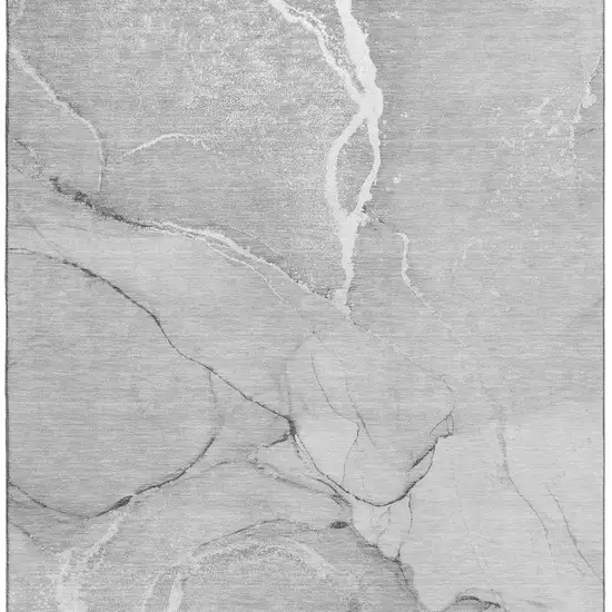 Gray And Ivory Abstract Washable Area Rug With UV Protection Photo 3
