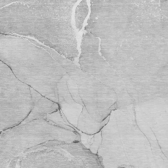 Gray And Ivory Abstract Washable Area Rug With UV Protection Photo 3