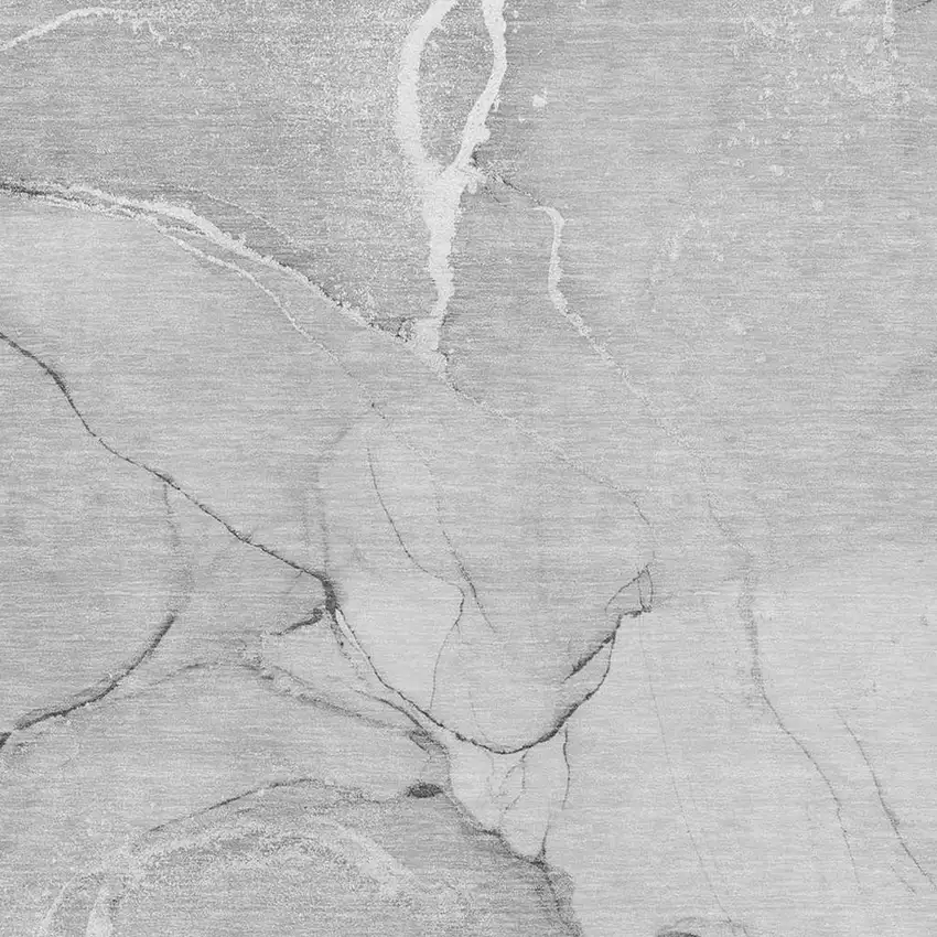 Gray And Ivory Abstract Washable Area Rug With UV Protection Photo 3