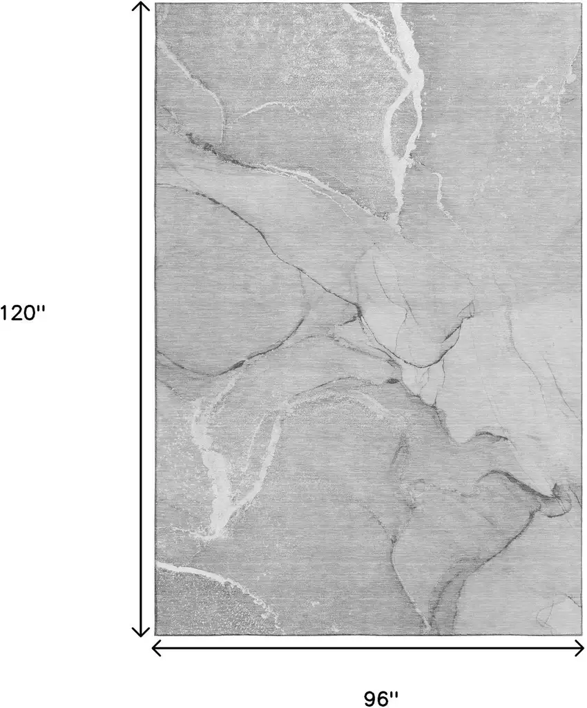 Gray And Ivory Abstract Washable Area Rug With UV Protection Photo 9