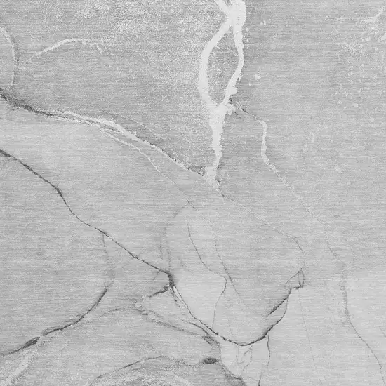 Gray And Ivory Abstract Washable Area Rug With UV Protection Photo 3