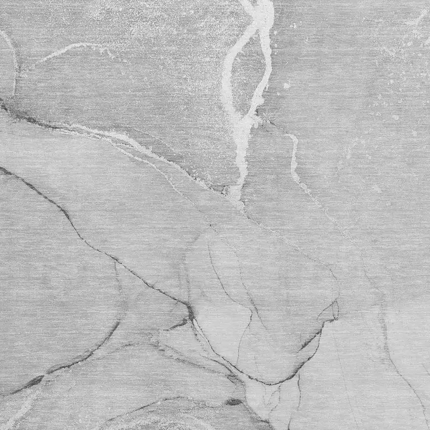 Gray And Ivory Abstract Washable Area Rug With UV Protection Photo 3