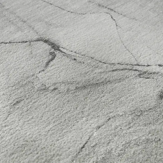 Gray And Ivory Abstract Washable Area Rug With UV Protection Photo 9