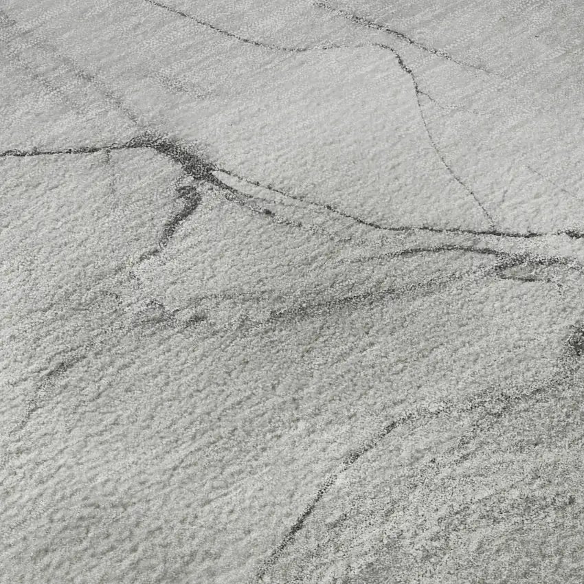 Gray And Ivory Abstract Washable Area Rug With UV Protection Photo 9