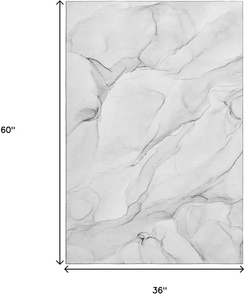 Gray And Ivory Abstract Washable Area Rug With UV Protection Photo 9