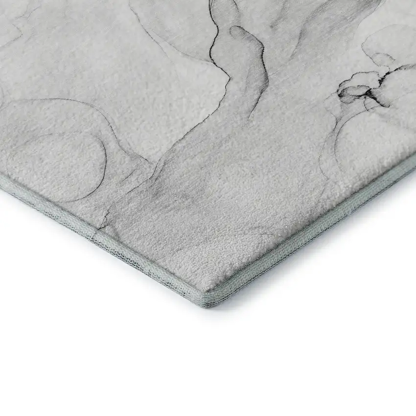 Gray And Ivory Abstract Washable Area Rug With UV Protection Photo 7