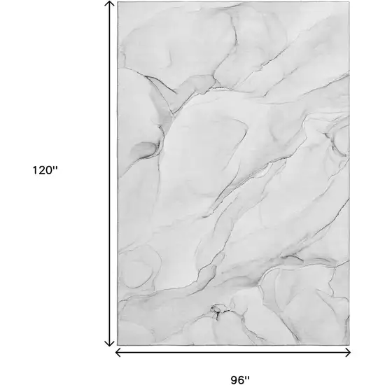 Gray And Ivory Abstract Washable Area Rug With UV Protection Photo 3