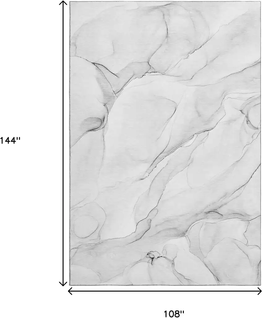 Gray And Ivory Abstract Washable Area Rug With UV Protection Photo 3