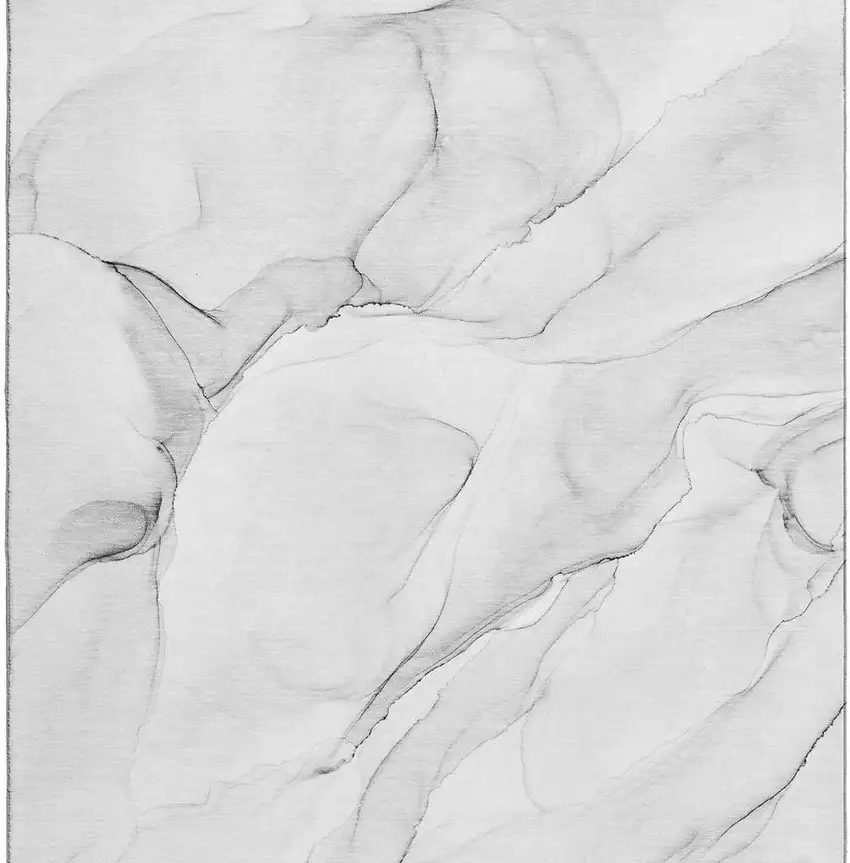 Gray And Ivory Abstract Washable Area Rug With UV Protection Photo 6