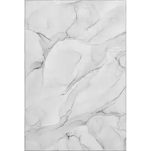 Photo of Gray And Ivory Abstract Washable Area Rug With UV Protection