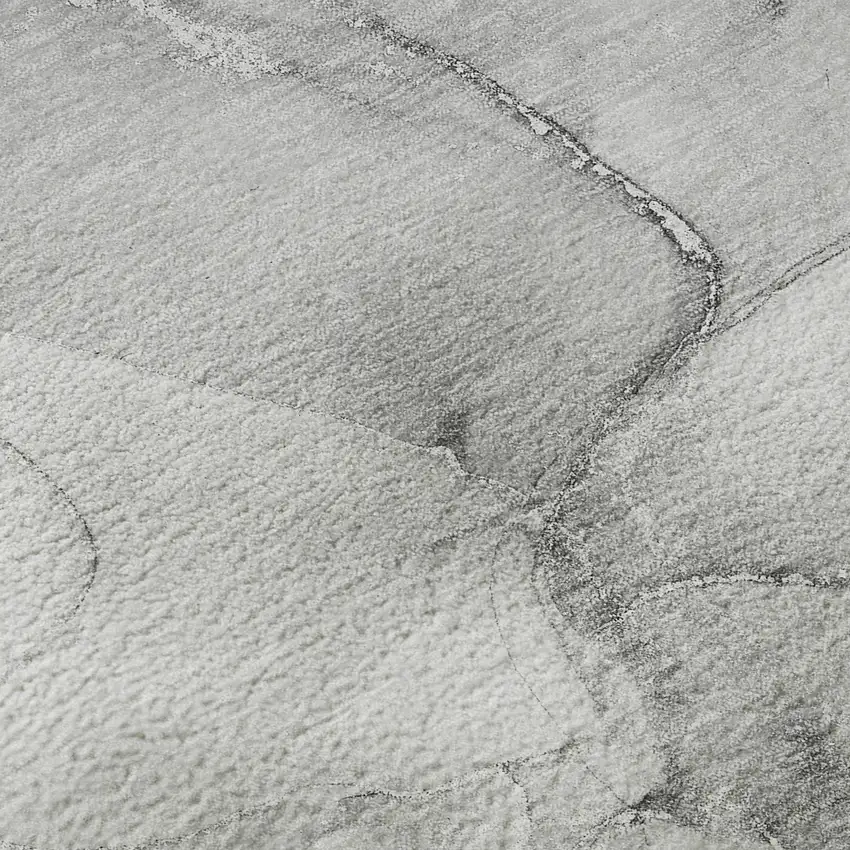 Gray And Ivory Abstract Washable Area Rug With UV Protection Photo 3