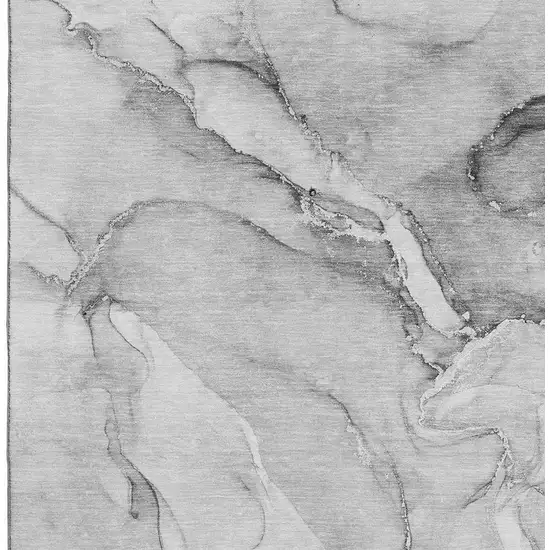 Gray And Ivory Abstract Washable Area Rug With UV Protection Photo 8