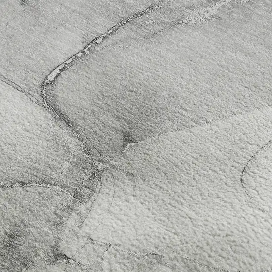 Gray And Ivory Abstract Washable Area Rug With UV Protection Photo 7