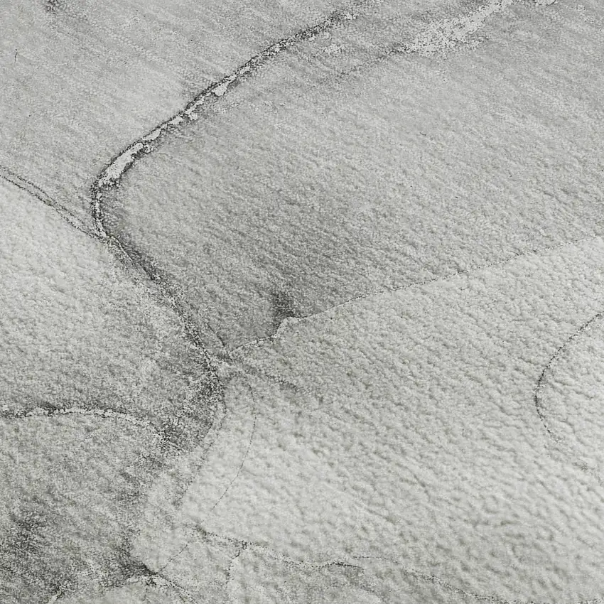 Gray And Ivory Abstract Washable Area Rug With UV Protection Photo 7