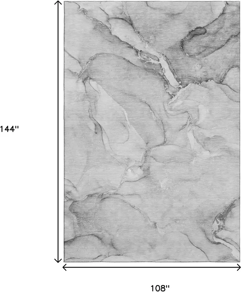 Gray And Ivory Abstract Washable Area Rug With UV Protection Photo 3