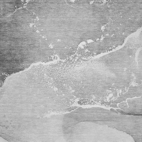 Gray And Ivory Abstract Washable Area Rug With UV Protection Photo 3