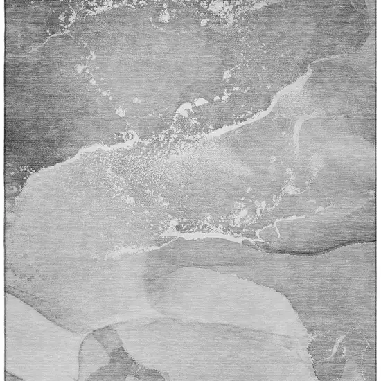 Gray And Ivory Abstract Washable Area Rug With UV Protection Photo 4