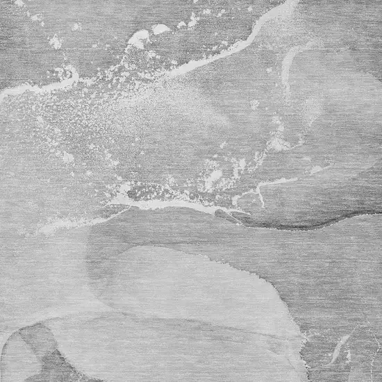 Gray And Ivory Abstract Washable Area Rug With UV Protection Photo 4