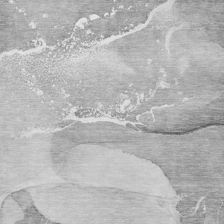 Gray And Ivory Abstract Washable Area Rug With UV Protection Photo 4