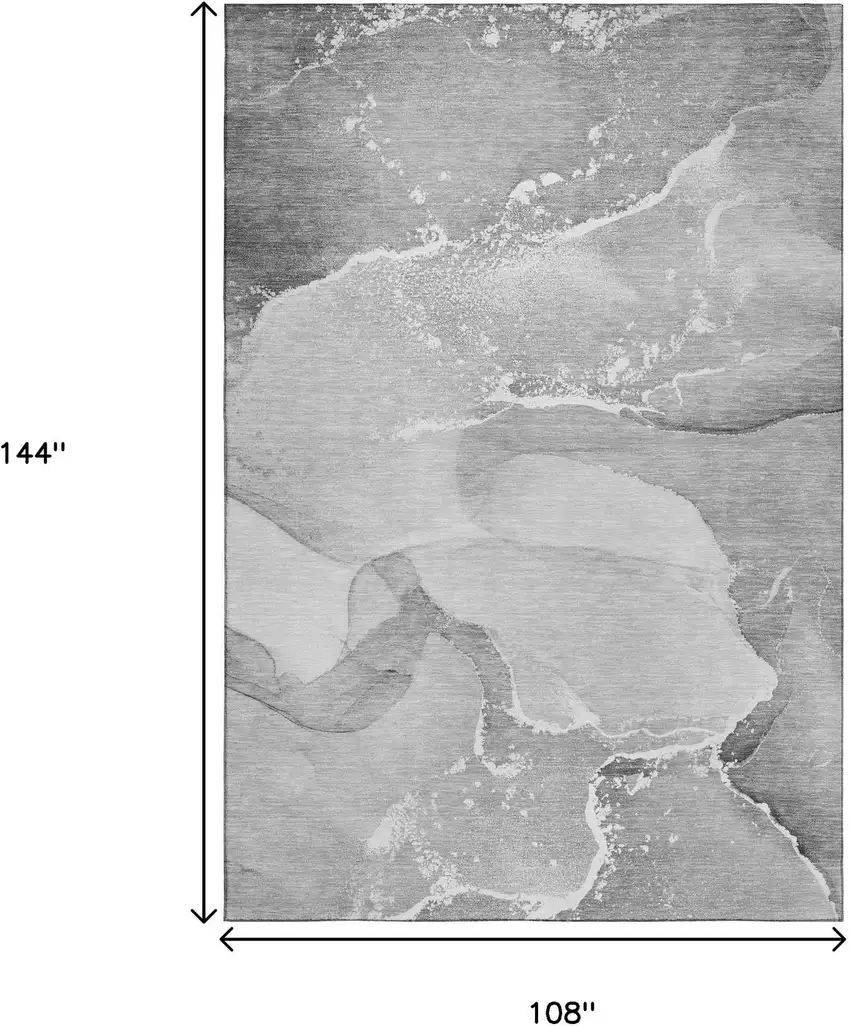 Gray And Ivory Abstract Washable Area Rug With UV Protection Photo 6