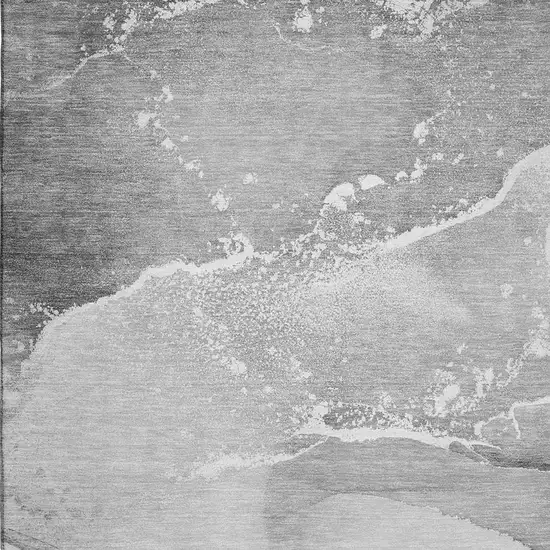 Gray And Ivory Abstract Washable Area Rug With UV Protection Photo 3