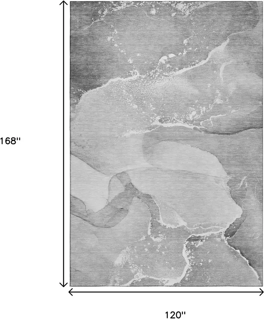 Gray And Ivory Abstract Washable Area Rug With UV Protection Photo 7
