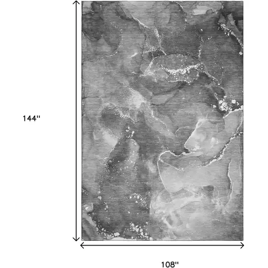 Gray And Ivory Abstract Washable Area Rug With UV Protection Photo 6