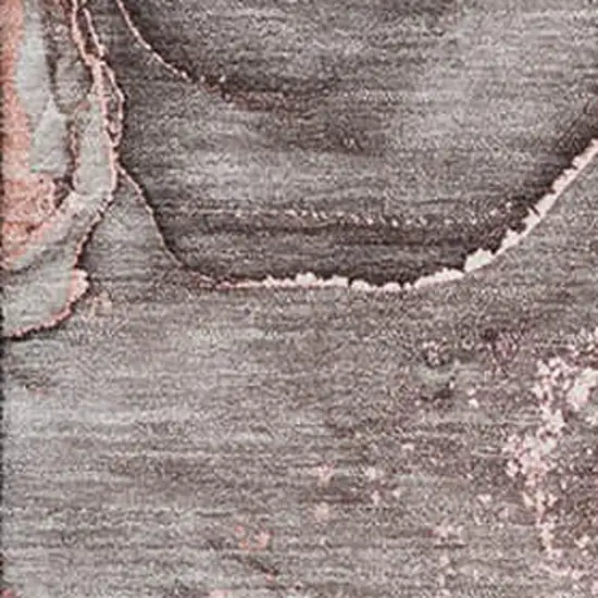 Gray And Ivory Abstract Washable Area Rug With UV Protection Photo 3