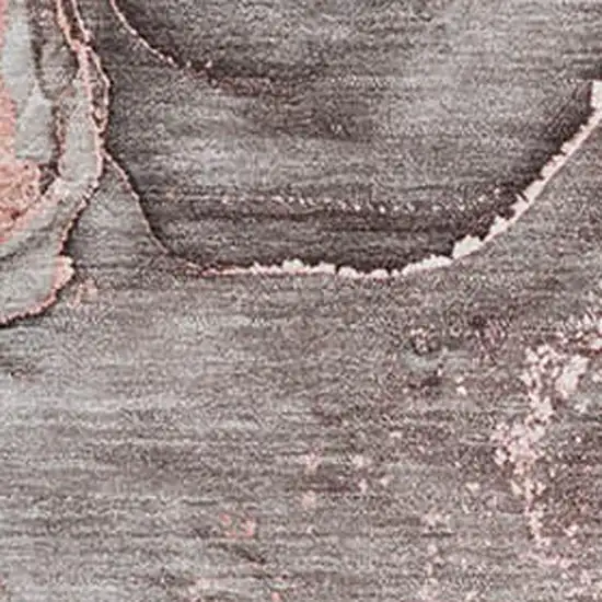 Gray And Ivory Abstract Washable Area Rug With UV Protection Photo 3