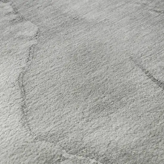 Gray And Ivory Abstract Washable Area Rug With UV Protection Photo 1