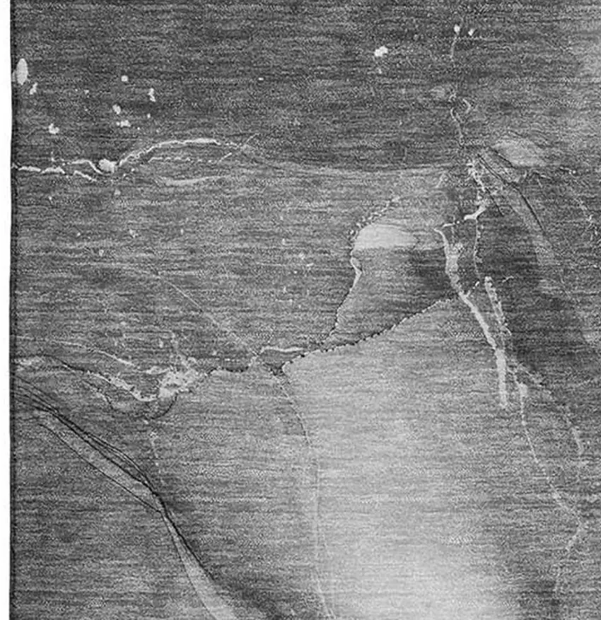 Gray And Ivory Abstract Washable Area Rug With UV Protection Photo 4