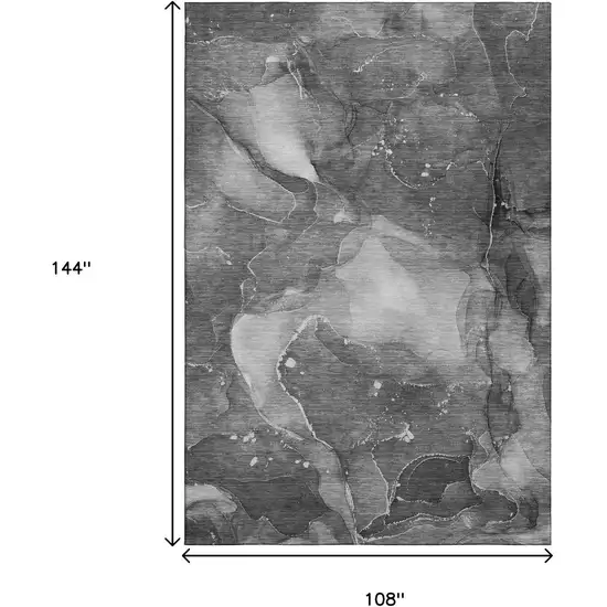 Gray And Ivory Abstract Washable Area Rug With UV Protection Photo 3