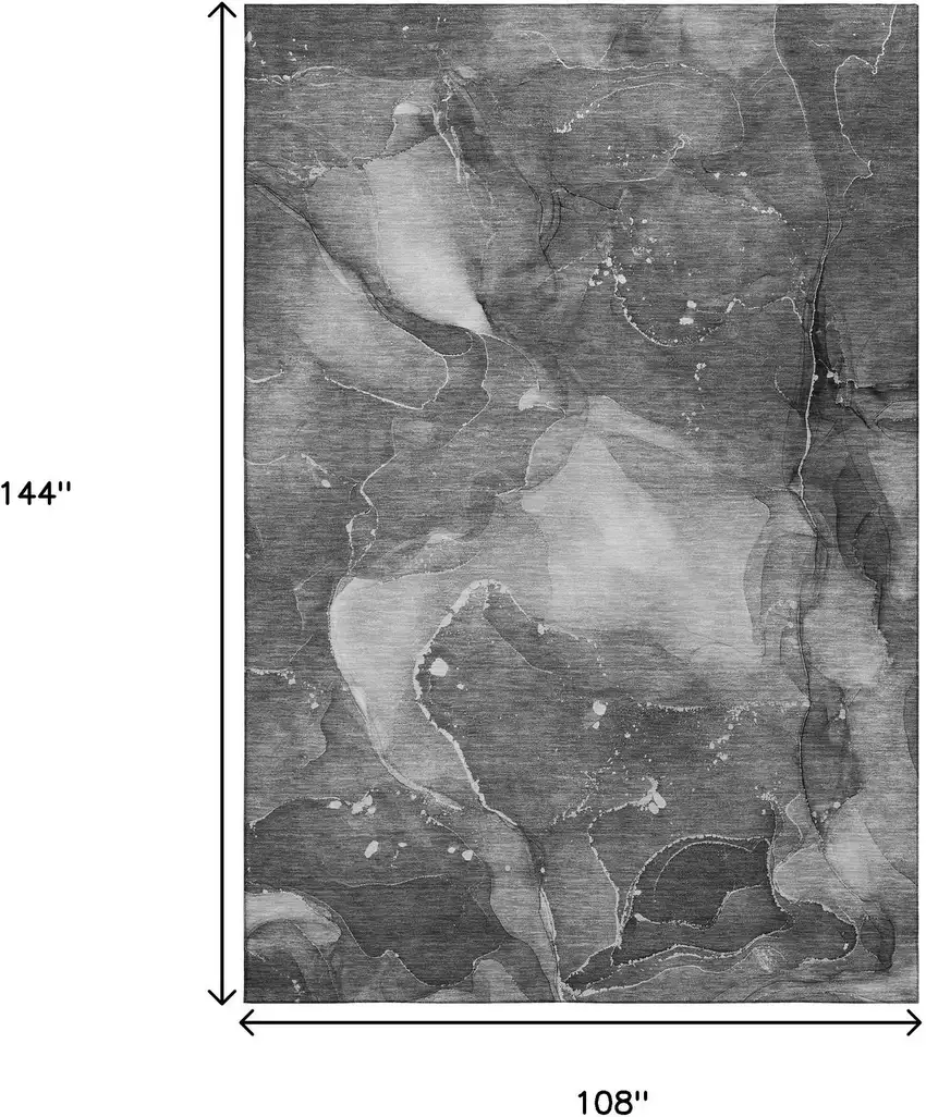 Gray And Ivory Abstract Washable Area Rug With UV Protection Photo 3