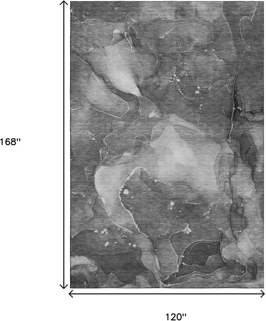 Gray And Ivory Abstract Washable Area Rug With UV Protection Photo 3