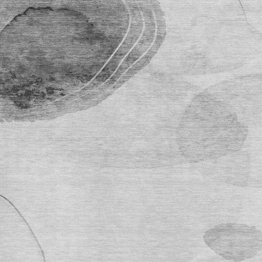 Gray And Ivory Abstract Washable Area Rug With UV Protection Photo 2