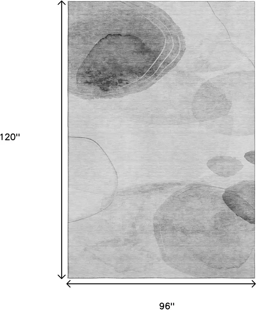 Gray And Ivory Abstract Washable Area Rug With UV Protection Photo 3