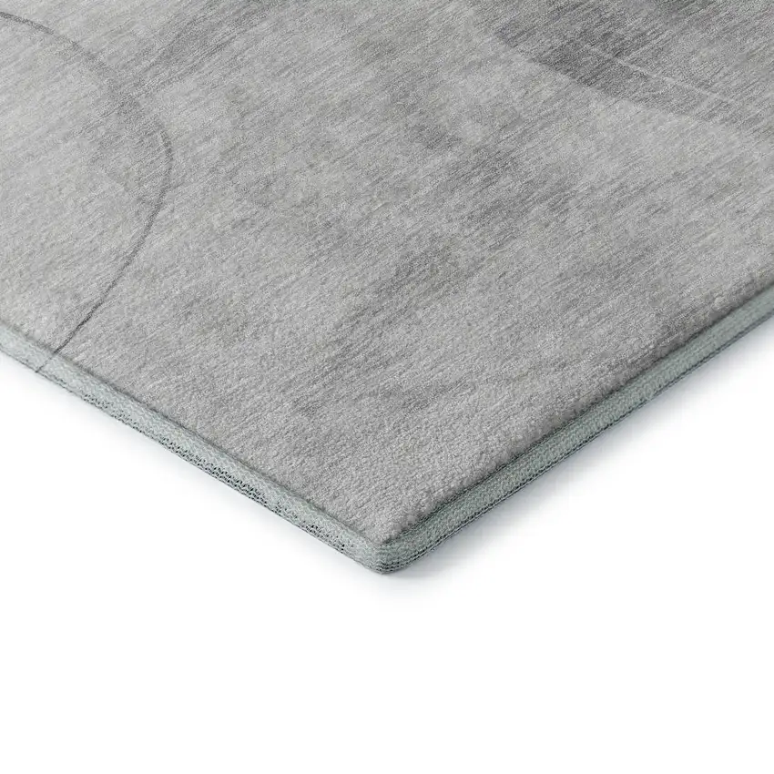 Gray And Ivory Abstract Washable Area Rug With UV Protection Photo 7