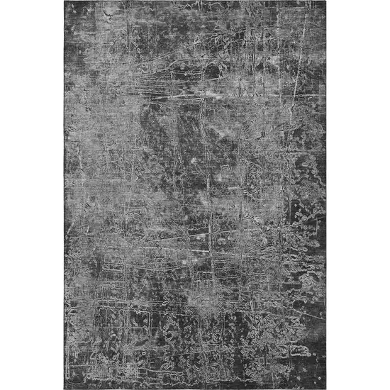 Gray And Ivory Abstract Washable Area Rug With UV Protection Photo 2