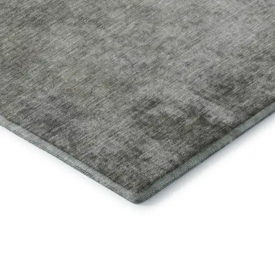 Gray And Ivory Abstract Washable Area Rug With UV Protection Photo 7