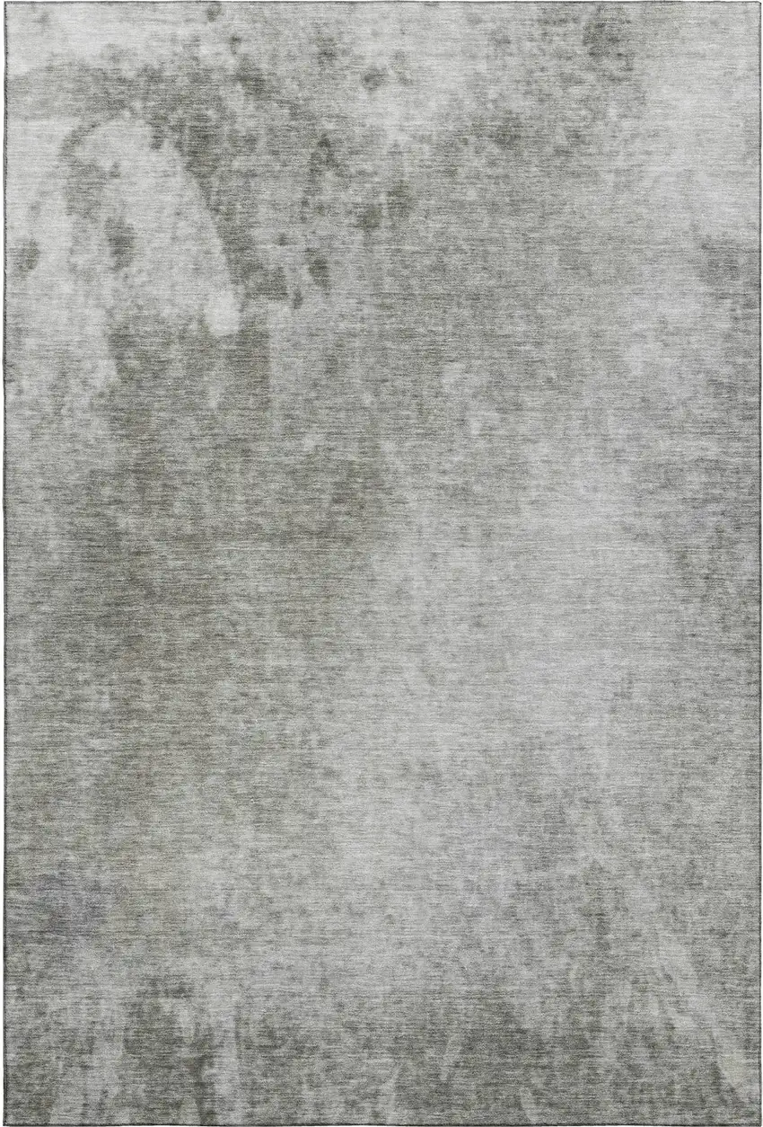 Gray And Ivory Abstract Washable Area Rug With UV Protection Photo 1