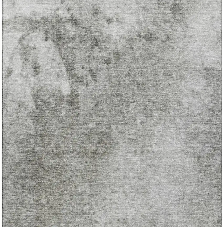 Gray And Ivory Abstract Washable Area Rug With UV Protection Photo 3
