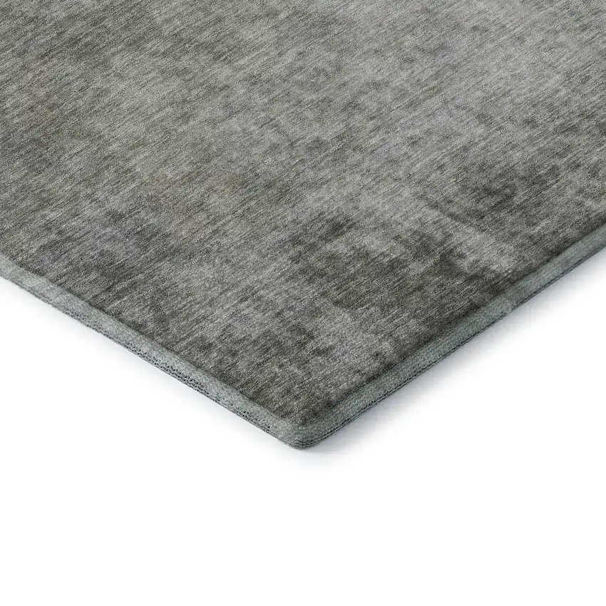 Gray And Ivory Abstract Washable Area Rug With UV Protection Photo 7