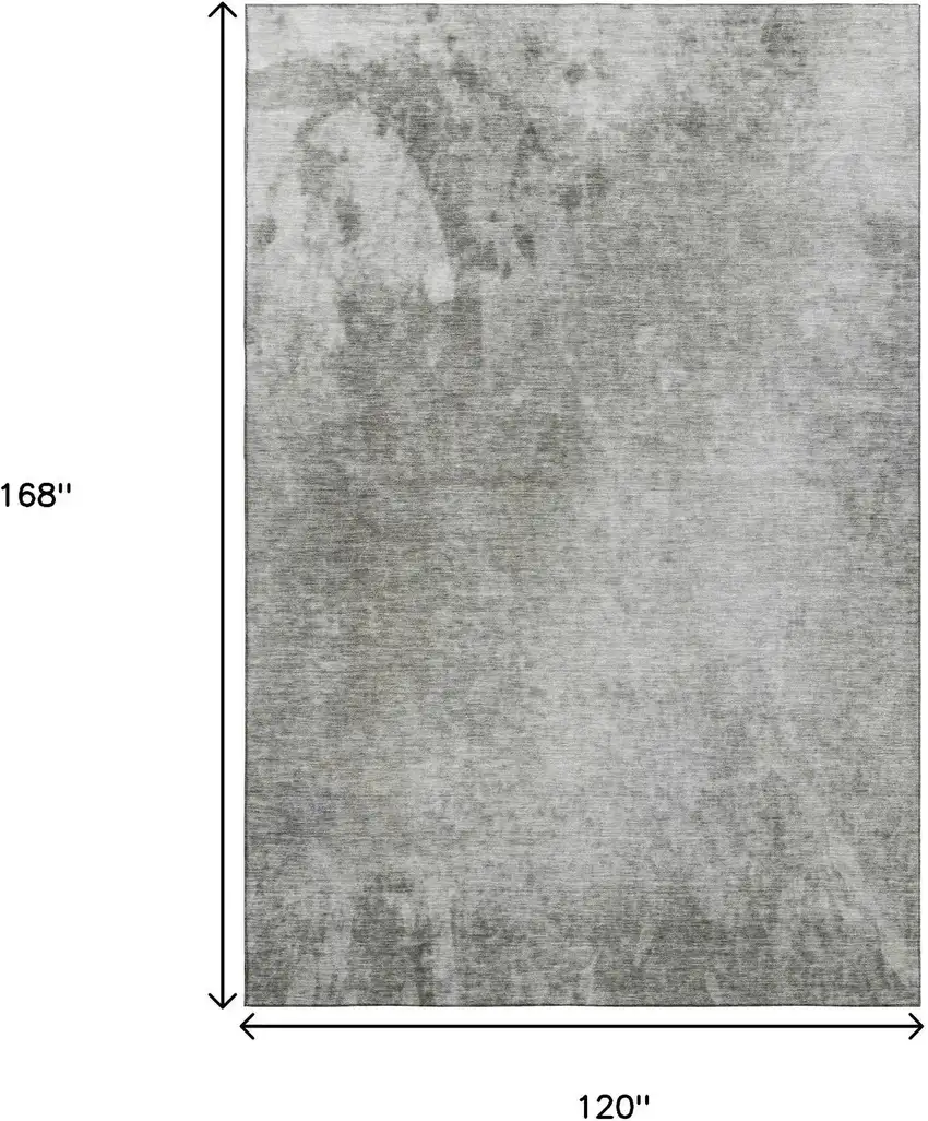 Gray And Ivory Abstract Washable Area Rug With UV Protection Photo 3