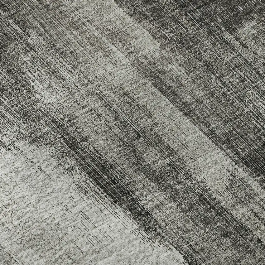 Gray And Ivory Abstract Washable Area Rug With UV Protection Photo 9