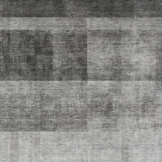Gray And Ivory Abstract Washable Area Rug With UV Protection Photo 3