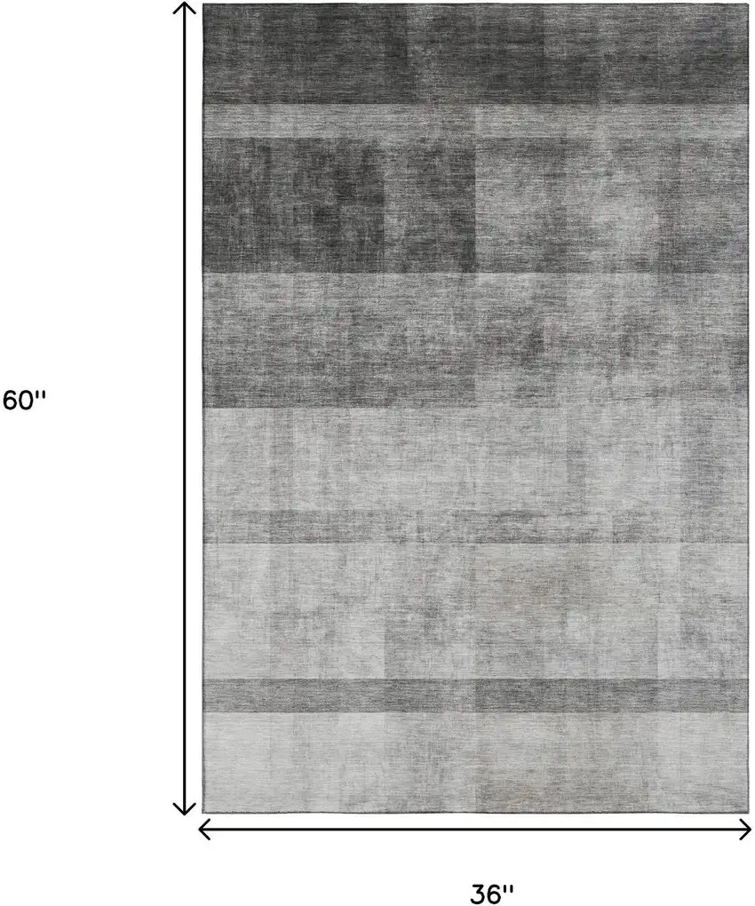 Gray And Ivory Abstract Washable Area Rug With UV Protection Photo 6
